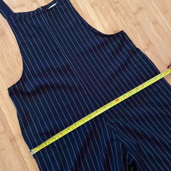 NWOT Bleuh Ciel Navy Blue and White Pinstripes Jumper Jumpsuit in Medium - Picture 8 of 16